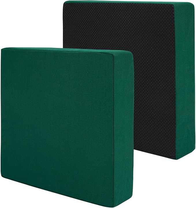 Outdoor Cushion Covers 20 x 20 x 4 inch,Set of 2,Non-Slip Grips Bottom,Replacement Cushion Covers for Garden Patio Furniture Couch Chair,Fade-Resistant Slipcover Only,No Insert(Blackish Green)