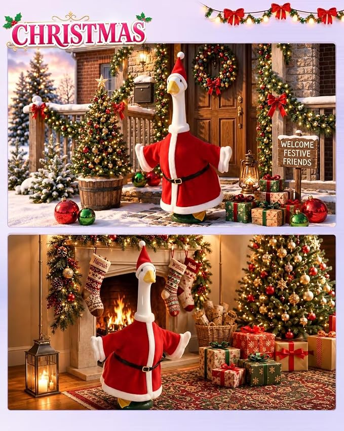 8 Set Holiday Porch Goose Outfits, All Seasons Bundle for 4th of July, Fall, Halloween, Christmas Decor, Valentine, St. Patrick's Day, Easter, Summer,Lawn & Indoor Outdoor, Fits 23 Inch (No Goose)