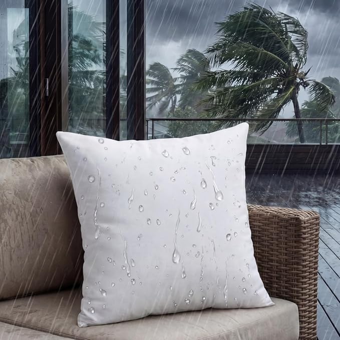 Sieral 1 Pcs 2.2 lb Weighted Outdoor Pillows Inserts, 18" x 18" Patio Waterproof Throw Pillows with 1.1 lb Glass Bead, Waterproof Square Pillow Cushion for Patio Garden Sofa Couch Deck, Yachts, Resort