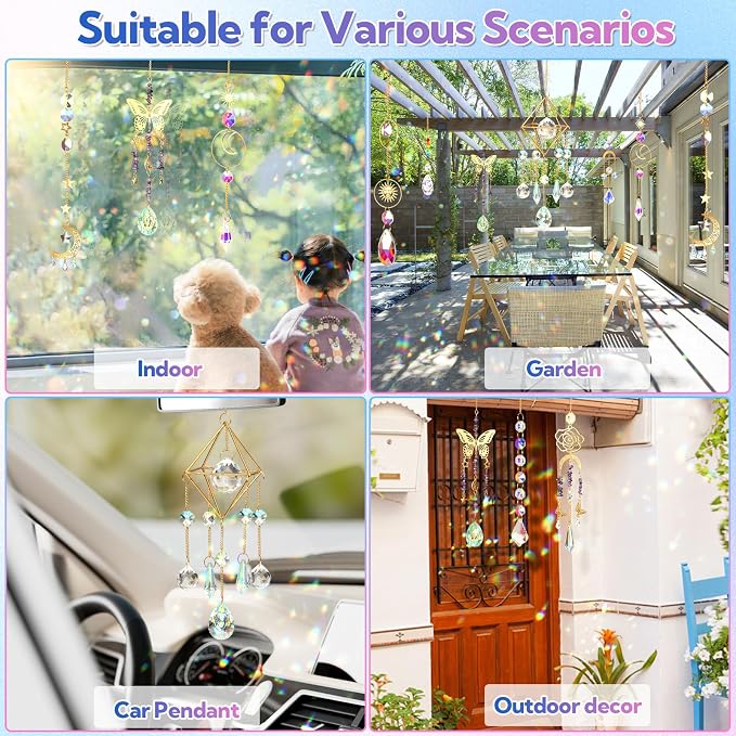 800 PCS DIY Suncatcher Kit Crystal Suncatchers for Windows Hanging Sun Catcher Kits for Adults Suncatcher with Crystals Rainbow Maker for Indoor Window Garden Christmas Decor Wedding Home