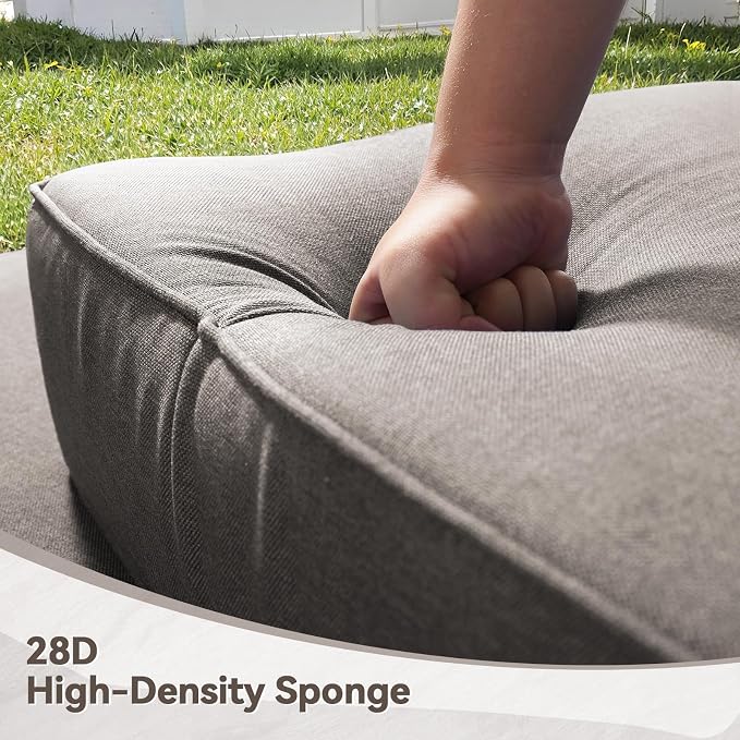Luxury Patio Furniture Set with 6-inch Thick Cushion, High Back Outdoor Swivel Rocker Patio Chairs Set of 2, 2 PCS Wicker Conversation Set Gliders for Porch, Yard, Deck, Poolside, Grey