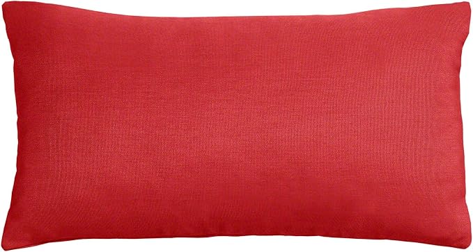 Cushion Source Lumbar Pillow, 20" x 12" Indoor/Outdoor Durable Pillow, Multiple Sunbrella Fabric Options Available, Sunbrella Logo Red