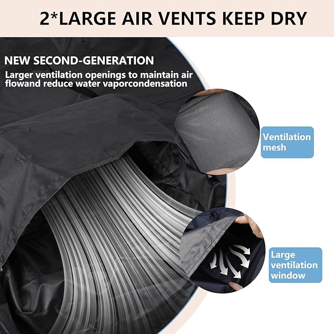 Patio Furniture Cover 96" L x 48" W x 28" H - Heavy Duty Outdoor Patio Table & Chair Cover, Waterproof UV Resistant Dustproof Protector for 8-10 Seats Sectional Sofa, Black