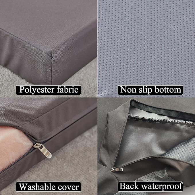 72x21 Inches Chaise Lounge Cushions Outdoor Replacement for Pool Side Waterpoof Patio Lounge Chair Cushions, Gray