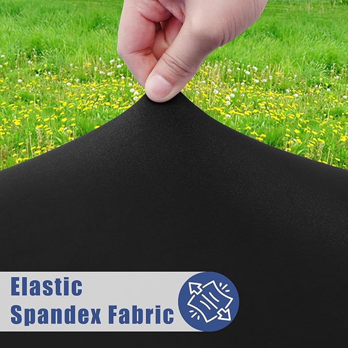 Moosfor Spandex 6 Foot Rectangle Table Cloth 2 Pack, Elastic Fitted Tablecloths for Picnic, Stretch Washable Patio Table Cover for Outdoor, Camping, Banquet and Parties(Black, 18"x72")
