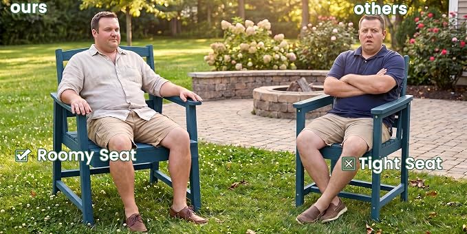 LOUNZY 11 Piece Patio Dining Set for 10, Outdoor Table and Chairs, Navy | 89.4“ table,Spacious 10 person outdoor table and chairs set, HDPE structure, built for entertaining and family events