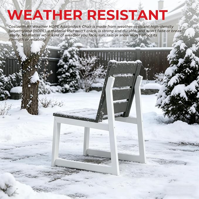 Costaelm Stinson Outdoor Patio HDPE Dining Side Chair, Gray