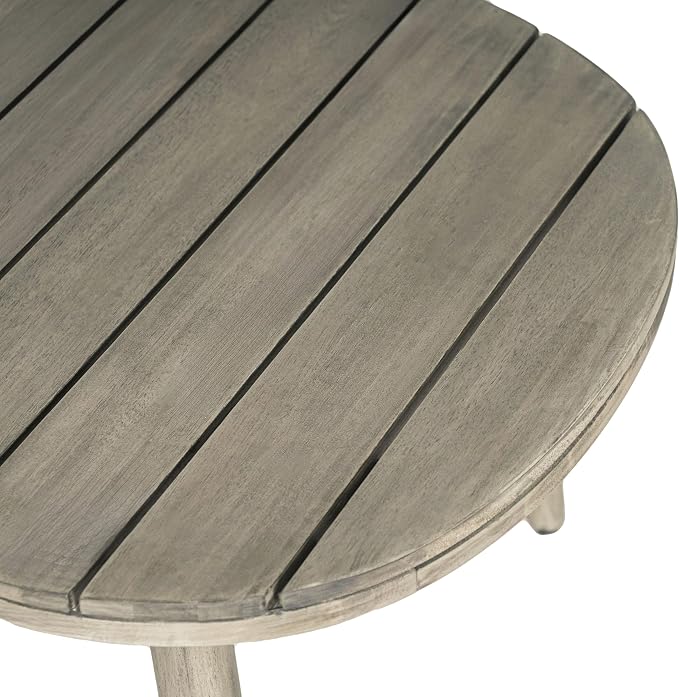 Merax 2-Piece Acacia Wood Patio Loveseat Set with Coffee Table | Grey Acacia Frame, Woven Rope Loveseat, Thick Beige Cushions, Arc Coffee Table For Porch, Garden, Backyard Or Balcony