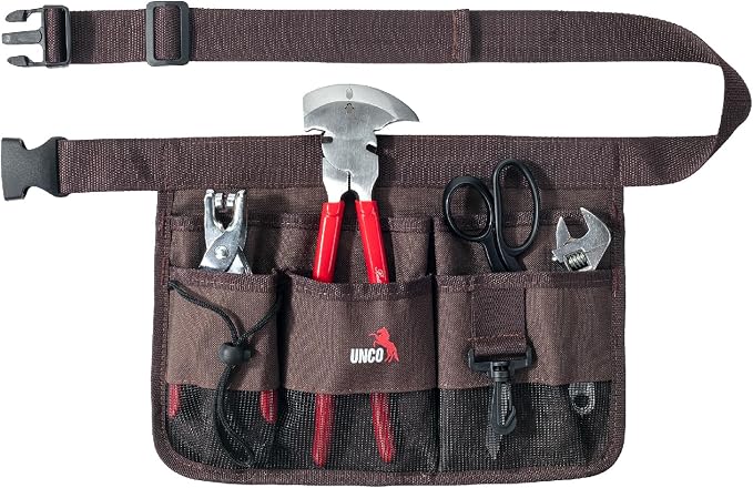 UNCO- Gardening Belt, Garden Tool Belts for Men, Waist Apron with Pockets, Construction, Carpenter Belt, for Men