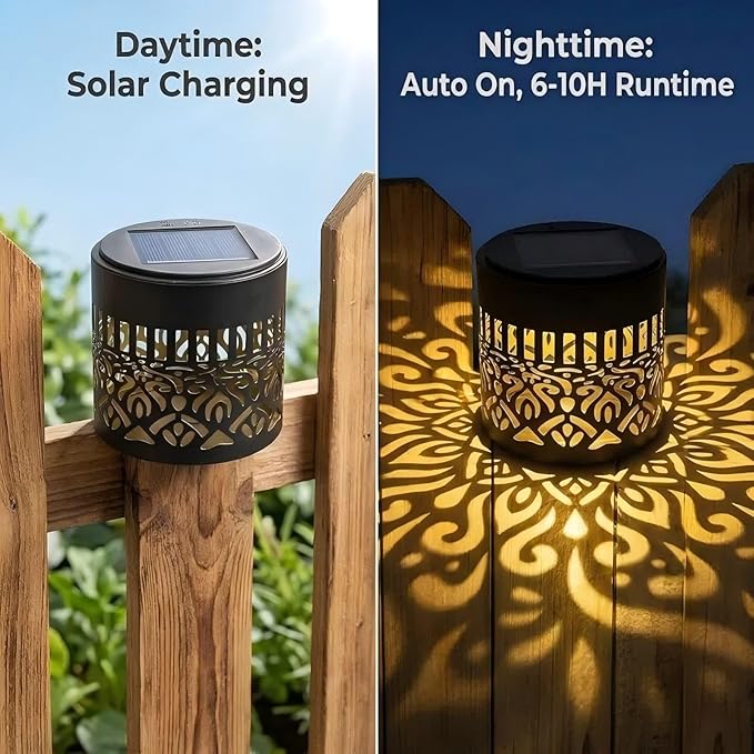 Decorative Solar Mandala Lights, Outdoor Solar Mandala Lights, Waterproof Easy Installation Metal Plastic Lightweight Garden Patio Fence Lights (2)