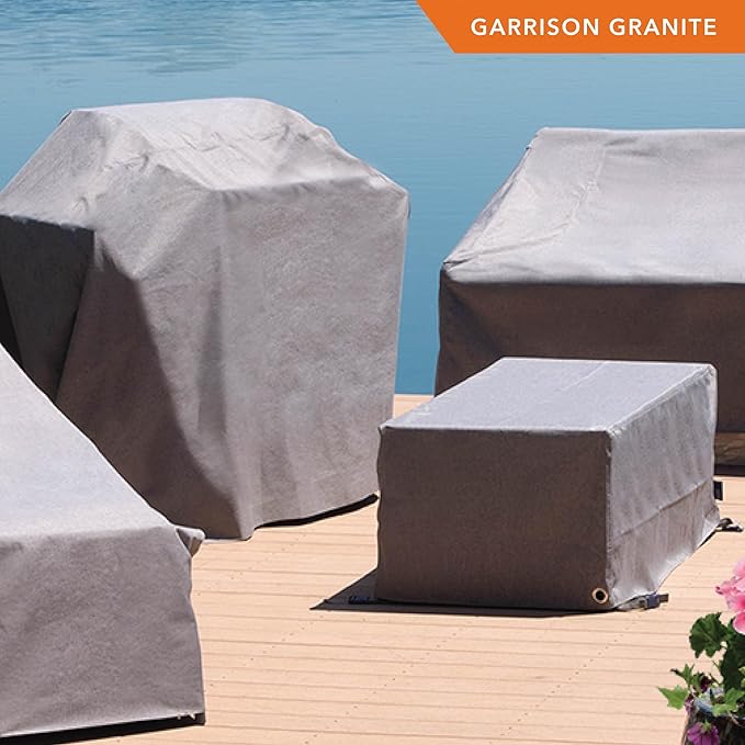 Modern Leisure Garrison Patio Loveseat Cover - Weather-Resistant Fabric - Outdoor Furniture Protection Perfect for Patio, Deck, and Porch - 55" L x 33" W x 38" H - Granite