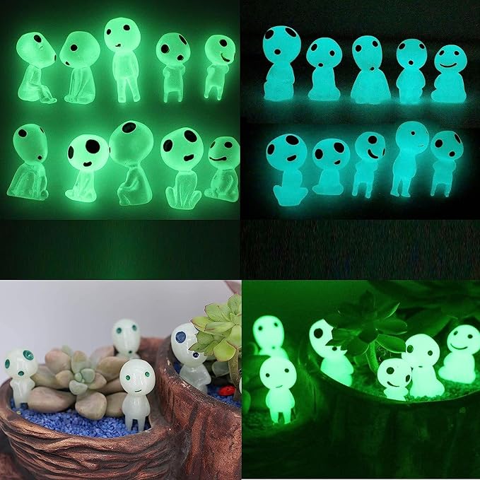 Fairy Garden Accessories Tree Elves Glow in Dark Garden Alien Decor Miniatures Luminous Ghost kit for Micro Landscape Garden Decoration Outdoor Status Patio Lawn Yard Kit