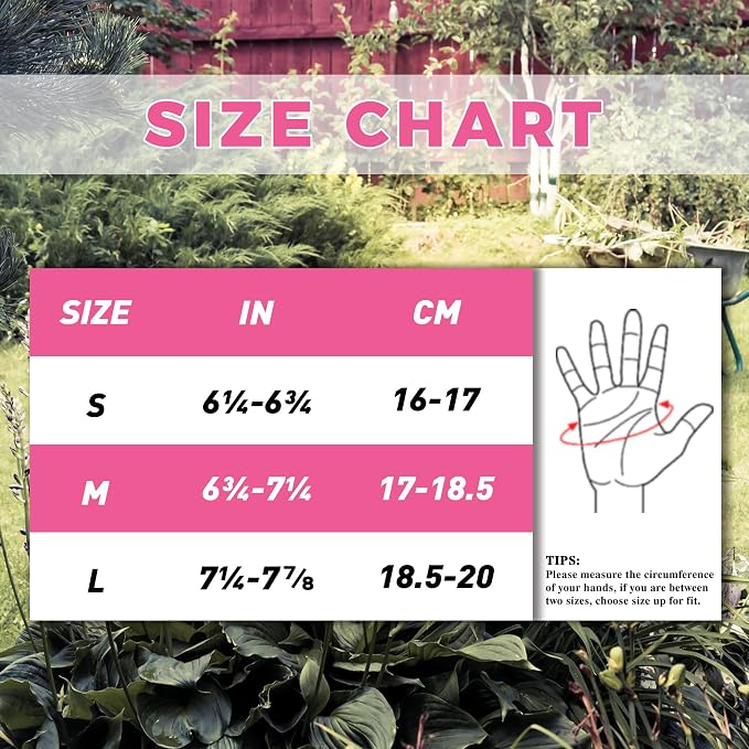 HANDLANDY Gardening Gloves for Women, Leather Garden Glove, Gardener Gift | Breathable Floral Ladies Leather Garden Yard Gloves, for Trimming, Weeding, Digging, Planting, Pruning
