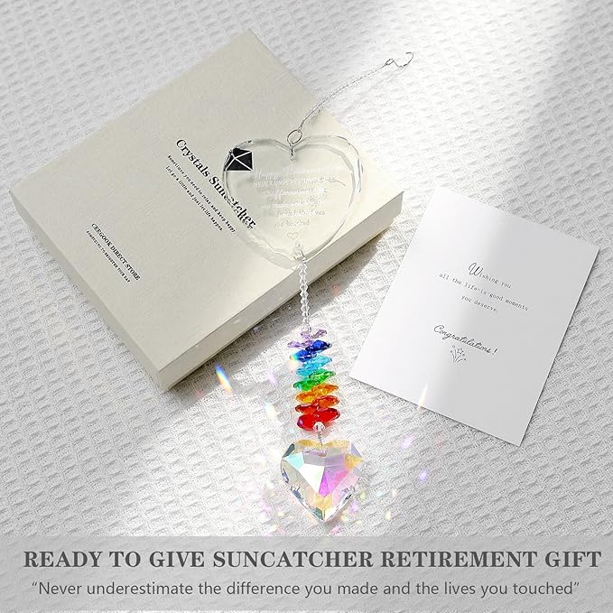 Retirement Gift Crystal Suncatcher, Retirement Gifts for Women, Gifts for Retired Friend Coworker Nurse Boss Teacher