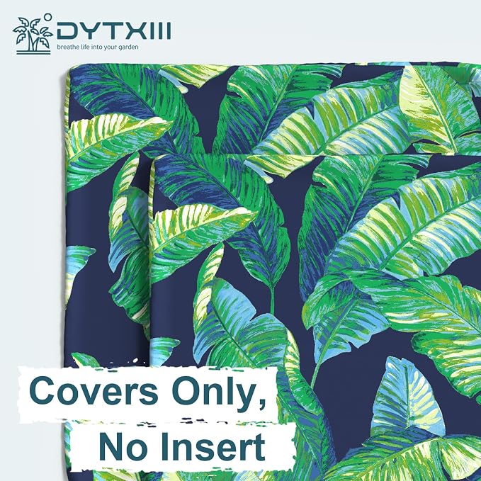 DYTXIII Pack of 2 Outdoor Waterproof Lumbar Pillow Covers ONLY, 12x20 Rectangle Decorative Double Printed Pillow Cases for Patio Couch Porch Furniture - Hanalei Lagoon