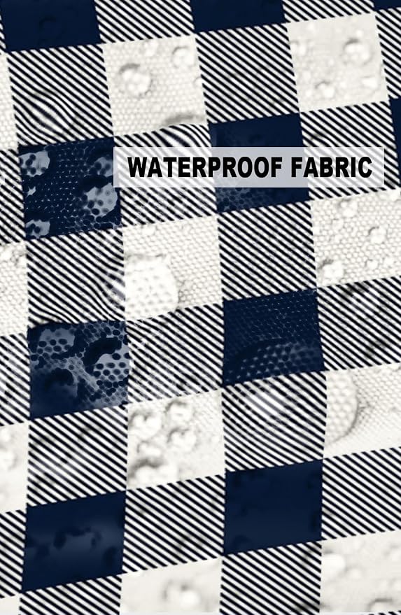 Outdoor Waterproof Throw Pillow Covers Set of 2 Buffalo Plaid Dark Blue Check Pillowcases 26x26 Inches Farmhouse Style Patio Decorative Pillows Cushion Case Patio Pillows for Couch Bed Chair Garden