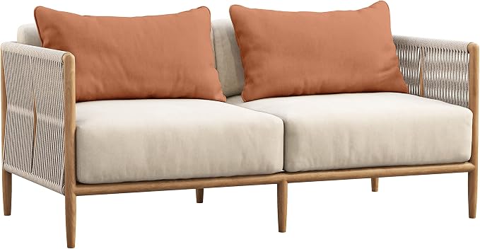 Indoor/Outdoor Polyester Fabric Lumbar Pillow Cover, All-Weather Waterproof Rectangular Cushion Case for Patio Furniture, 16 x 24 Set of 2 -Dusty Peach