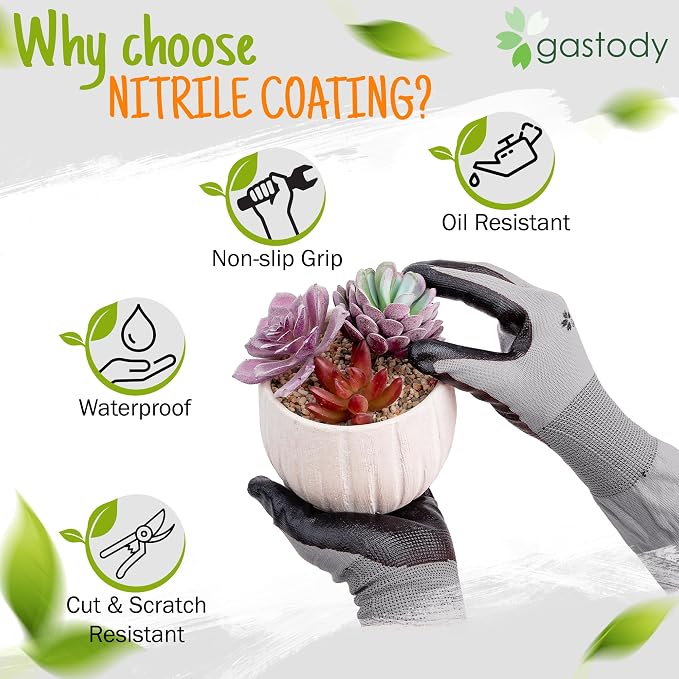 Long Sleeve Gardening Gloves for Women & Men, Long Cuff Garden Gloves | Multipurpose heavy-duty design for outdoor & indoor use; extended cuff shields forearms from thorns, scratches & dirt