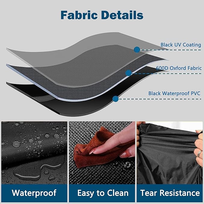 Patio Table Covers, Rectangular Outdoor Dining Table Cover, 600D Oxford Waterproof Coffee Table Covers, Dustproof Patio Furniture Cover All Weather Protection (Black, 72"L X36"W X28"H)