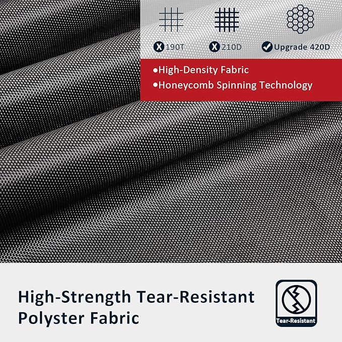 Patio Furniture Covers, 4 Piece Heavy Duty Waterproof Outdoor Furniture Cover with Windproof Buckle Strap, Rattan Wicker Patio Furniture Set Cover for Chair Sofa Black (Black, Large)