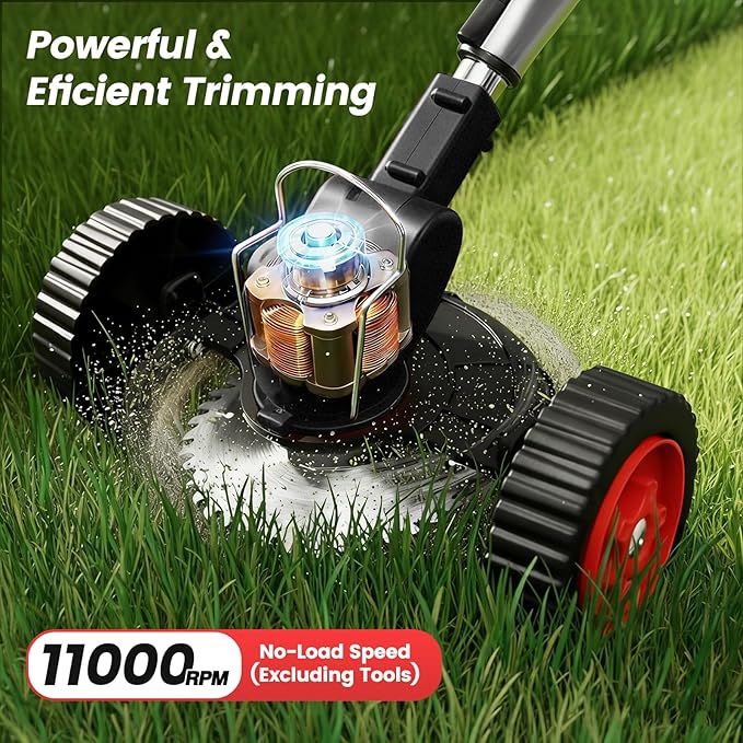 ALSO GO Cordless Weed Wacker 24V, Electric Grass Trimmer with 2 * 4A Batteries & Charger, 3 in 1 Stringless Weed Trimmer, Battery Powered Weed Eater/Brush Cutter/Lawn Mover for Garden and Yard