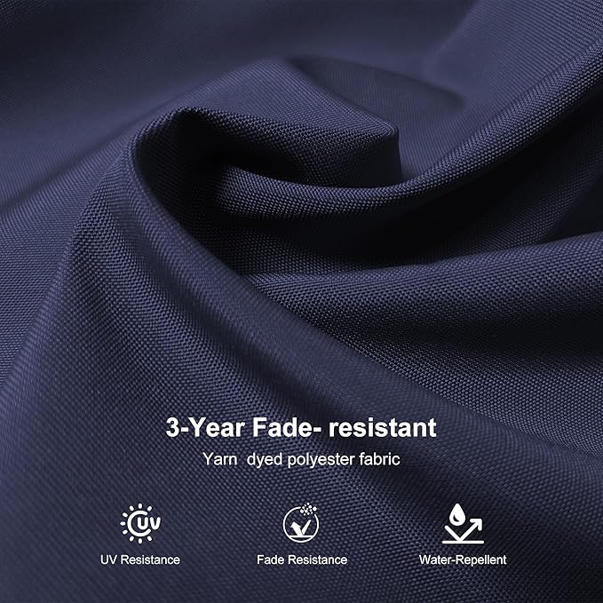 PURPLE LEAF 9 FT White Patio Umbrella Cantilever Umbrella Aluminum Square Outdoor Offset Umbrella Hanging Windproof with 360° Rotation for Garden Deck Pool, Navy Blue