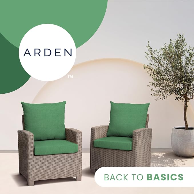 Arden Basics Outdoor Deep Seat Set, 22 x 24, Rain-Proof and Fade Resistant, Moss Green Mila