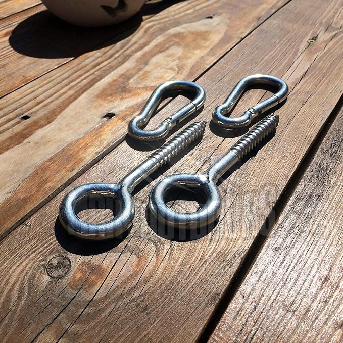 Premium Hammock Hanging Kit by Load Capacity 1300lbs | Heavy Duty, Ultra Durable Hooks & Carabiners for Hammock Stand, Yoga & Brazilian Hammocks, Swing Chair, Indoor & Outdoor