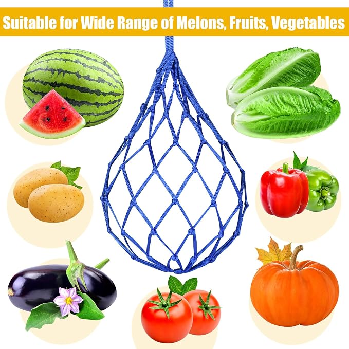 12 Pack Melon Hammocks Cradles, Melon Hammock Mesh Bags for Trellis, Heavy Duty Watermelon Nets with Hooks, Breathable, Durable & Easy - Install Fruit Support Net(Red)
