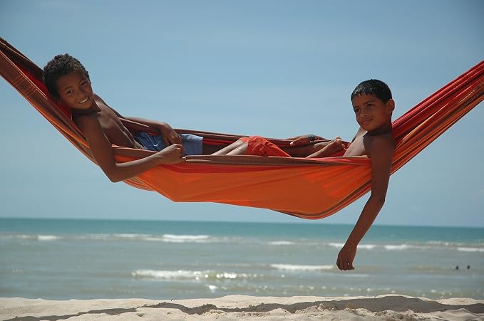 BYER OF MAINE Paradiso Hammock, Authentic Brazilian, Terra Cotta, Recycled Cotton/Polyester Blend, Double, 142" L x 68" W, Holds up to 400lbs