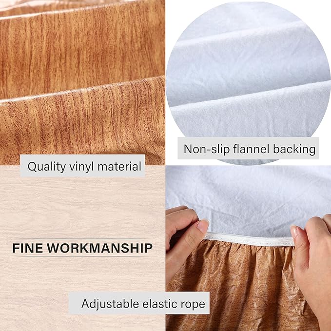 BBTO Vinyl Picnic Table and Bench Set 72" x 30" Waterproof Elastic Table Cover Flannel Backed Rectangular Fitted Cover