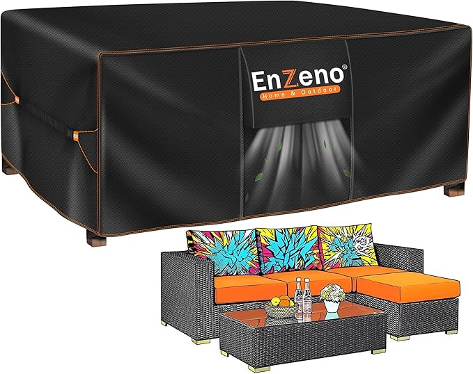 Enzeno Patio Furniture Set Cover Outdoor Sectional Sofa Set Covers Outdoor Table and Chair Set Covers Waterproof 78inch W X 78inch L X 35 inch H…
