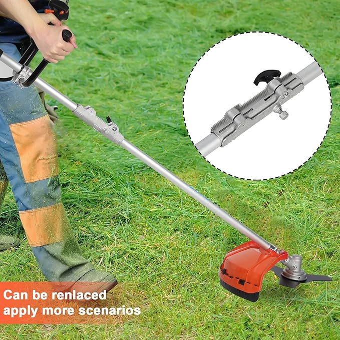 Gas String Trimmer, 52-cc 2-Cycle Weed Wacker Gas Powered, Straight Shaft Cordless String Trimmer Hedge Trimmer Lawn Mower, 4 in 1 Gas Weed Eater String Trimmer Edger Brush Cutter for Weed Brush (C)