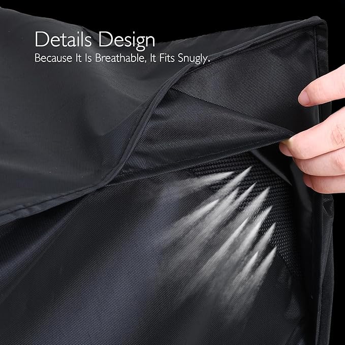 Patio Furniture Covers Waterproof - 420D Outdoor Table and Chair Set Cover with Built-in Storage Bag - Rectangular Patio Table Cover for 8-Seat Dining Set or Sectional Sofa - Black