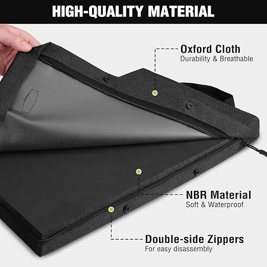 WORKPRO 17" Kneeling Pad with Removable Cover, Black | Soft NBR Foam Cushioning, Large Size, For Gardening, Daily Chores, Workout Supplies