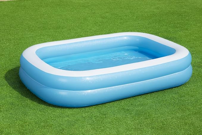 Bestway 54006 Family Rectangular Inflatable Pool, 262 x 175 x 51 cm, Blue/White