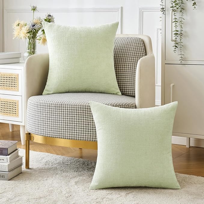 MIULEE Pack of 4 Decorative Outdoor Waterproof Pillow Covers Chenille Pillow Covers 18x18 Inch