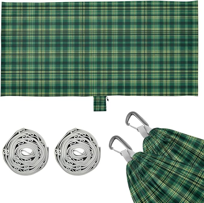 Camping Hammock Outdoor Hammocks for Outside Check Plaid Green 2 Beach Trees Portable Lightweight with Pockets Tree Straps Indoor