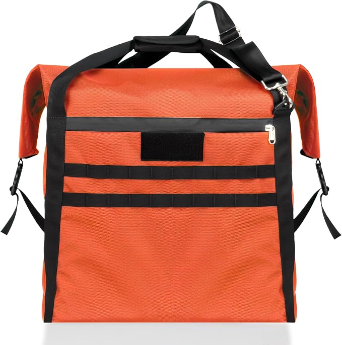 Xtreme Sight Line ~ AQUA G CUBƎ 50 Waterproof Faraday Bag for Small to Medium Generators and Electronics ~ Protects Against EMP/CME/EMF/RF ~ Diamond Form Farday Lined Interior ~ Safety Orange