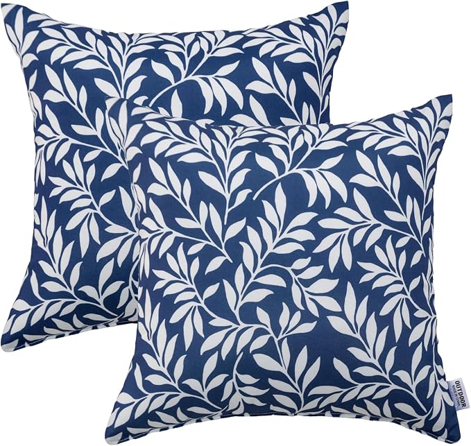 Outdoor Pillows 18"x18" Waterproof Decorative Pillows with Inserts | Set of 2 Fade Resistant Patio Throw Pillows for Garden Porch Couch and Patio Furniture
