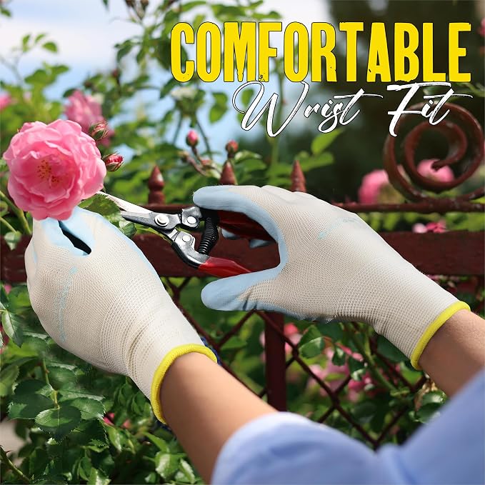 HANDLANDY 2/3/6 Pairs Womens Gardening Gloves, Garden Gloves for Women | Breathable Latex Free Nitrile Coated Ladies Yard Working Gloves, for Gardening, Landscaping, Weeding, Pruning, Gardener Gift