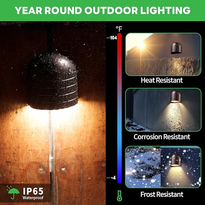 Low Voltage Deck Light - 12V LED Step Light Outdoor, 2700K/3000K/3500K/4000K/5000K Adjustable, IP65 Waterproof Hardwired Aluminum Lighting Oil-Rubbed Bronze for Yard Fence Handrail Wall
