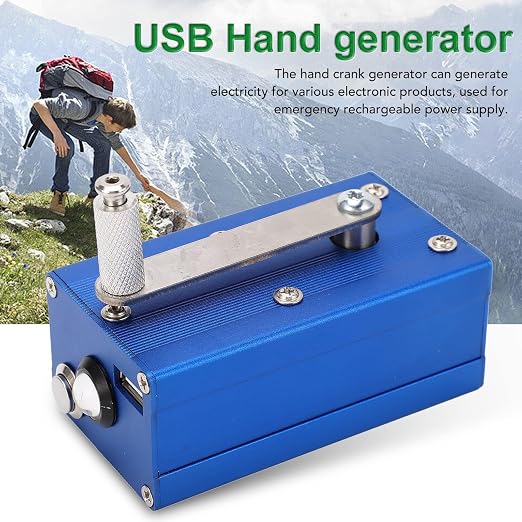 Hand Crank Generator USB Charger with Super Capacitor Portable Mechanical Emergency Power and COB Lamp