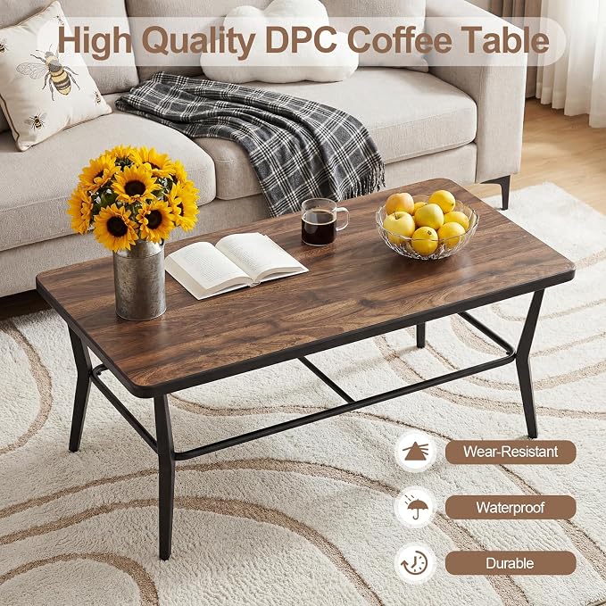 ALAULM Aluminum Patio Furniture Set with Coffee Table Rectangular, 5-seat Outdoor Sectional Furniture w/2 Swivel Chairs, Patio Conversation Set for Porch, Backyard, Poolside-Dark Blue