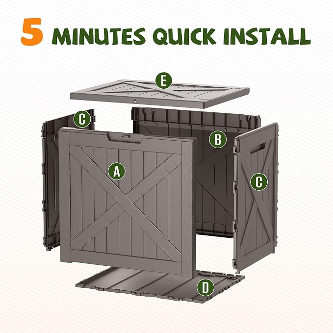 40 Gallon Waterproof Resin Deck Box, Outdoor Lockable Toy Storage Box Container for Patio Cushions Garden Tools, Delivery Box, Grey