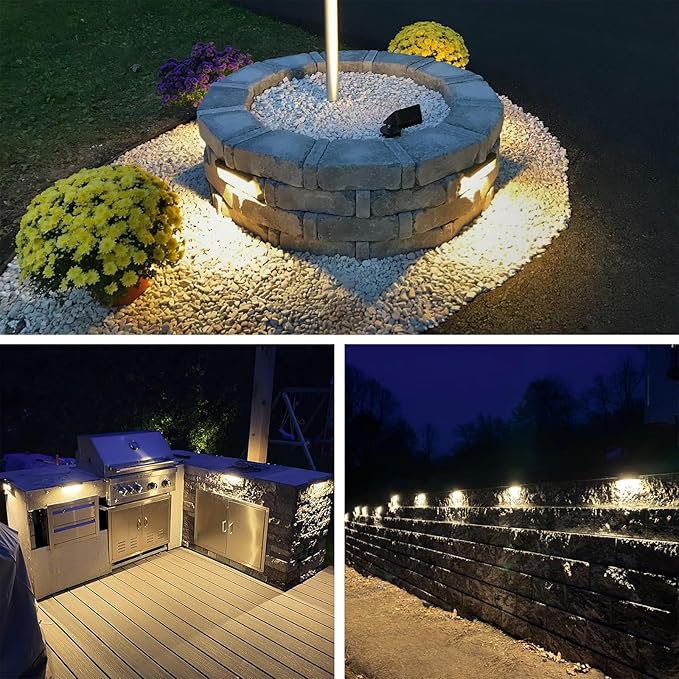GKOLED UL Listed LED Hardscape Light, Retaining Wall Lights, 6.8 Inch Integrated 2700K LED Chips, Step Paver Wall Light, Solid Powder Coated Die-cast Aluminum Housing, 4W Low Voltage 12V AC/DC, 1 Pack