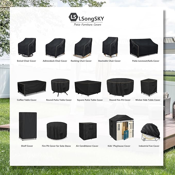 Outdoor Furniture Covers Waterproof,600D Heavy Duty Outdoor Dining Table and Chairs General Purpose Furniture Cover,Square Patio Table Covers 62L x 62W x 28H inch Black
