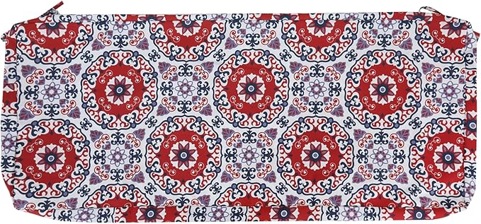 FUNHOME Outdoor Bench Cushion Cover 54 x18 x 3 inch,Water Resistant Cover with Zipper&Ties,Fade-Resistant Slipcover,Patio Porch Swing Cushion Cover Replacement Only,No Insert(Red Medal)