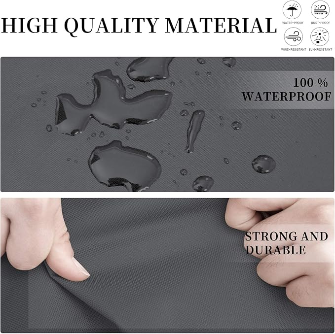 Easy-Going Patio V-Shaped Sectional Sofa Cover, Waterproof Outdoor Sectional Cover,Heavy Duty Garden Furniture Cover with Air Vent 118" L (on Each Side) x 33.5" D x 31" H, Dark Gray