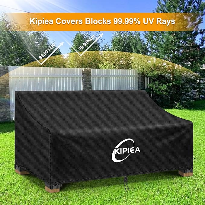 Kipiea Patio Sofa Cover, Heavy Duty Outdoor Couch Covers Waterproof Winter, 3-Seat Patio Furniture Cover Loveseat, Outdoor Sofa Covers with Anti UV and No Tears, No Fading (78"W x 42"D x 31"H)